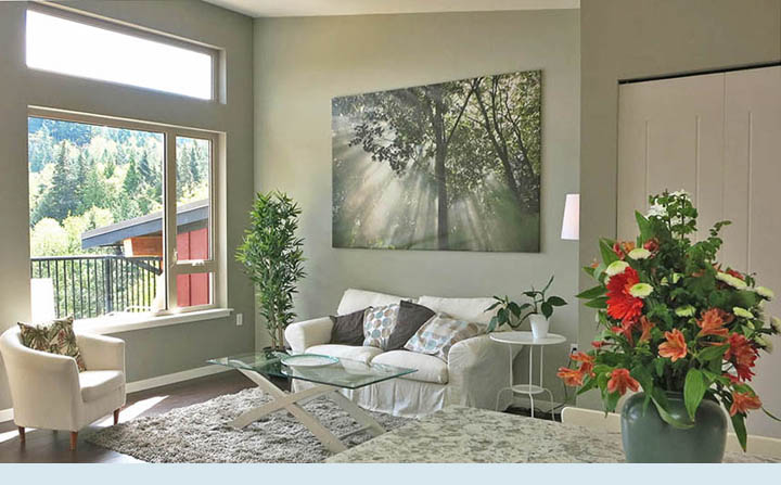 Photo of unit 529 living room.